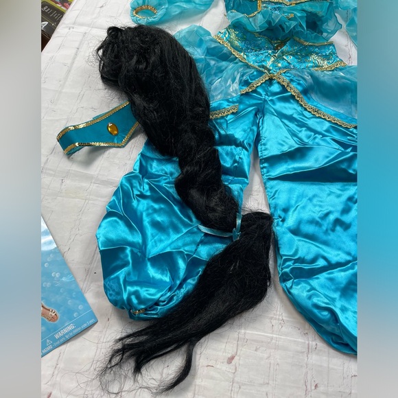 Disney princess jasmine Halloween costume and wig girls and small 4-6 years - Picture 3 of 5